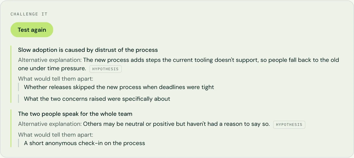 Test the assumptions in Pygar, using an example situation