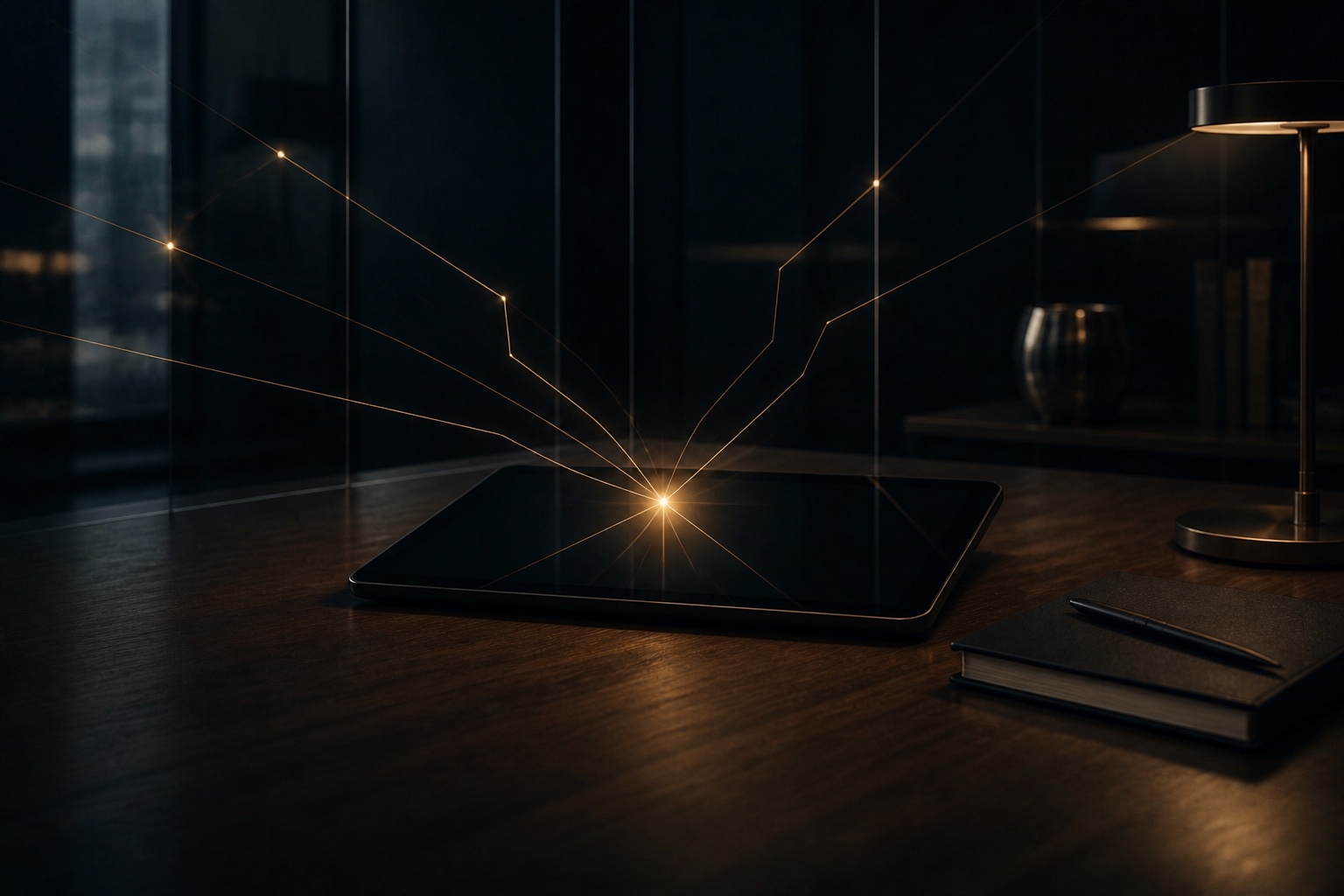 Five independent perspective paths converging into one response on a tablet